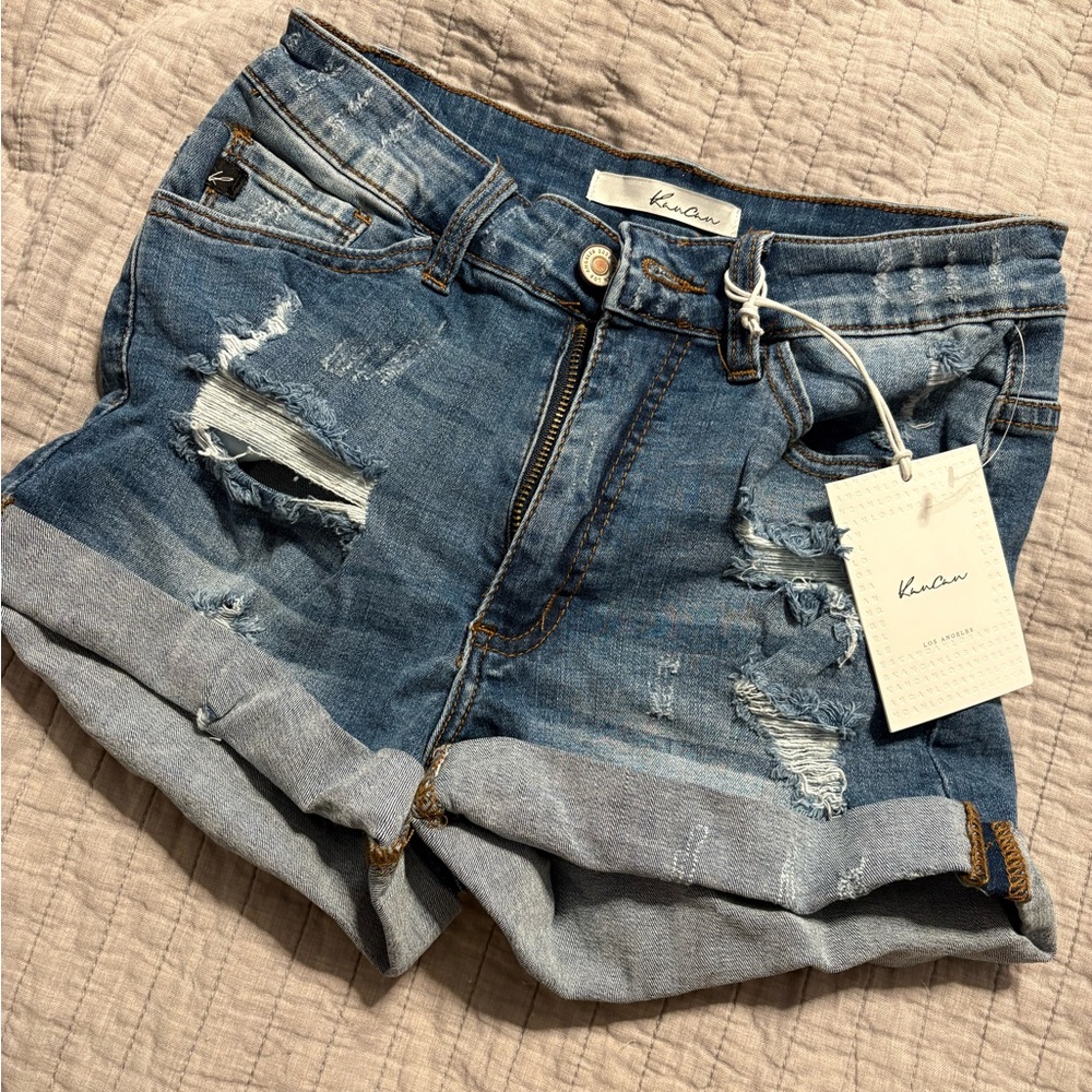 KanCan Distressed Blue Jean Shorts